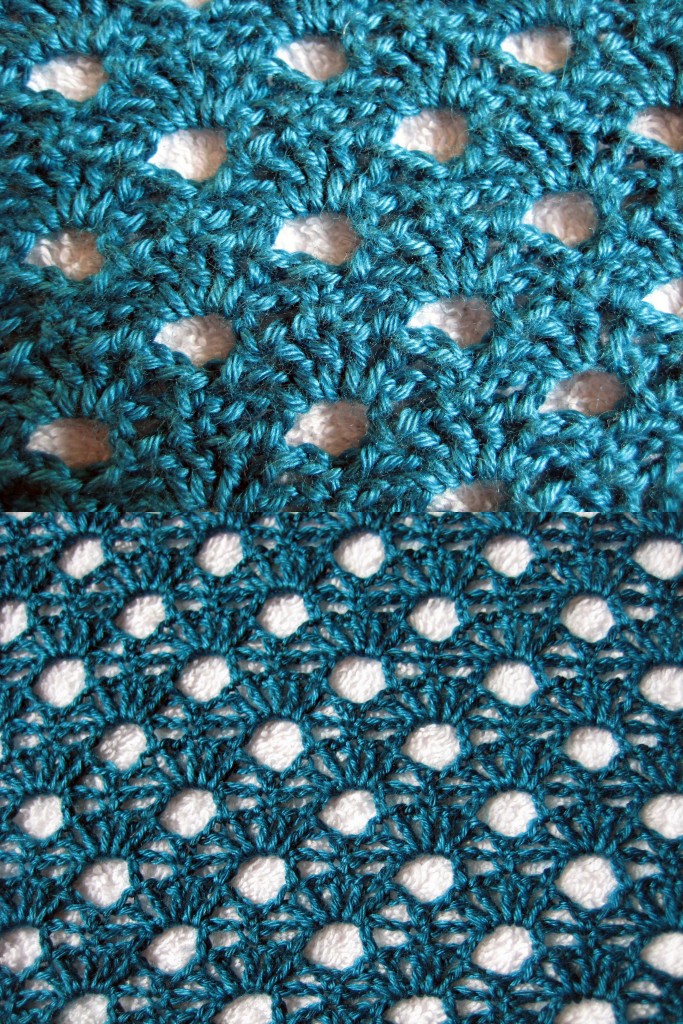 Multiplicity Shawl Blocking (before and after)