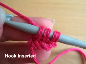 Hook inserted under both loops