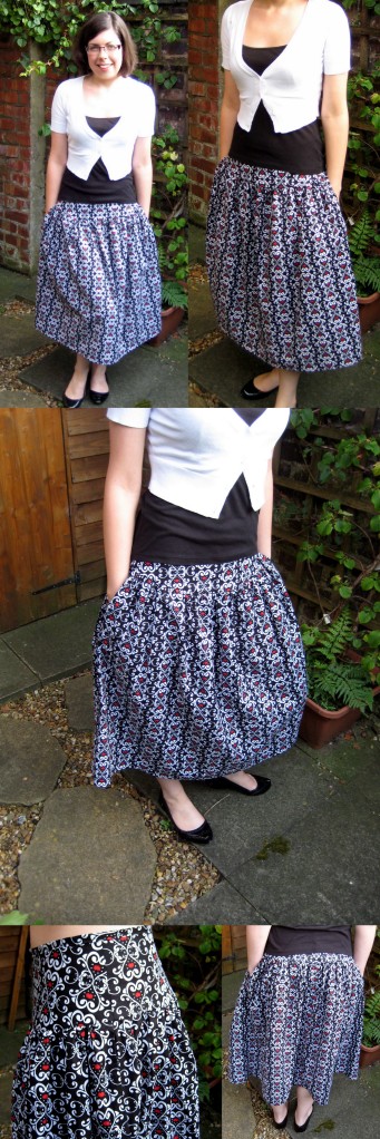 Enjoying the evening sunshine in my new pretty and comfy skirt :)