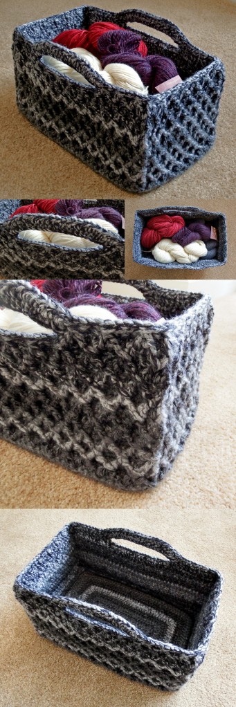 Rectangular Diamond Trellis Basket - Free customisable crochet pattern with video stitch tutorial!