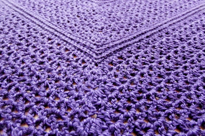 Main stitch pattern on Atlantic lace shawl with beaded crochet border- free pattern