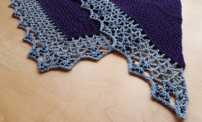Atlantic lace shawl beaded crochet border- free pattern