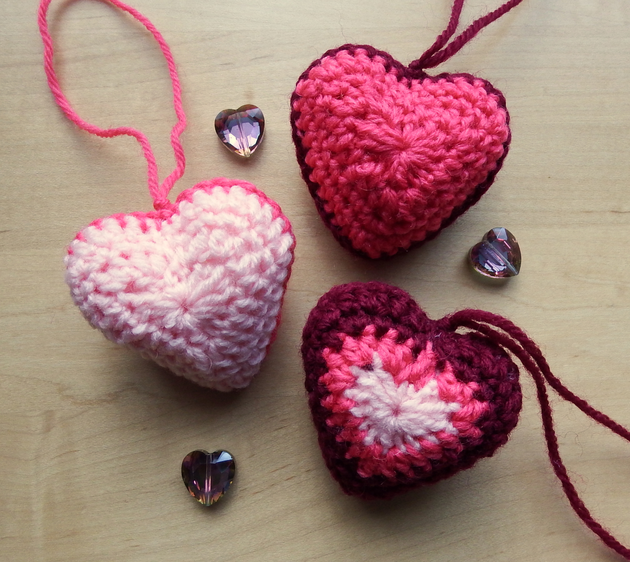 green yellow blue white crochet heart pattern pink purple red pattern croch...