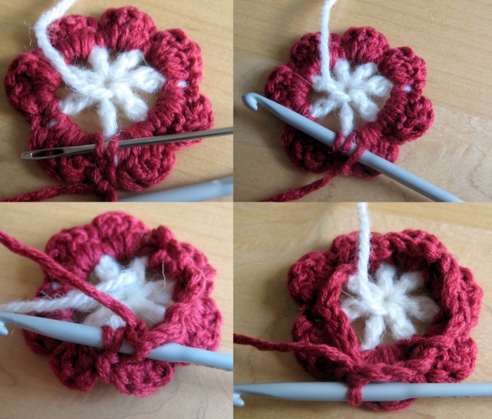 Round 3 of the Barefoot Snadlas is the same as that of Triple Layer Flower Pattern  - just with one less petal than this!