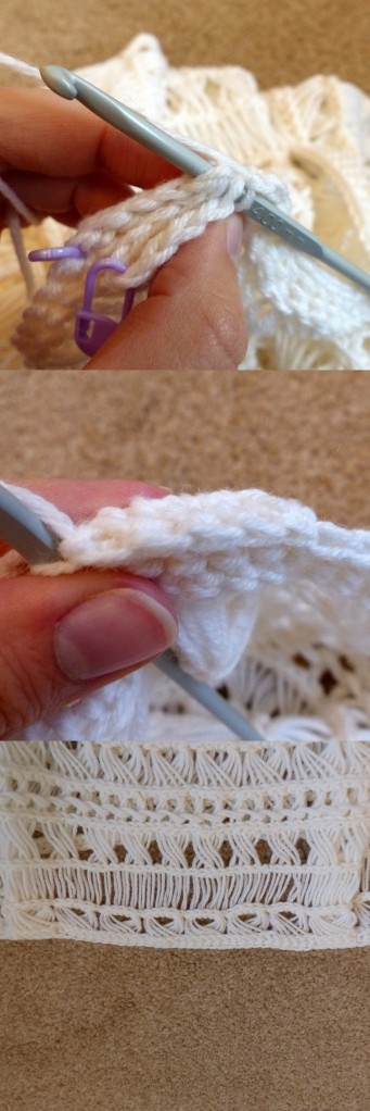 Detail of how to crochet a pleat (this is the second pleat for Indian Summer Lace Top)